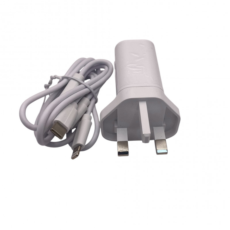 INTEK 20W Dual-Port Fast Charger Cable included-For iPhone and Type C 